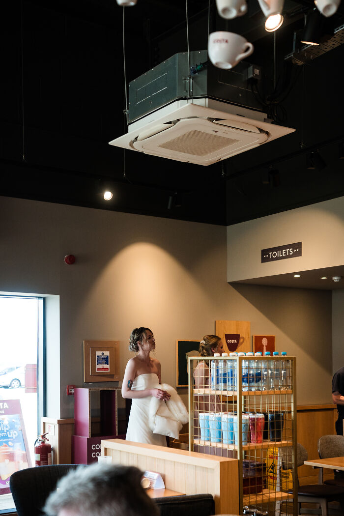 I Captured The Bride Visiting Costa Coffee On The Way To Her Wedding