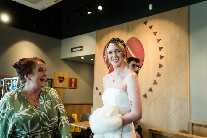 I Captured The Bride Visiting Costa Coffee On The Way To Her Wedding