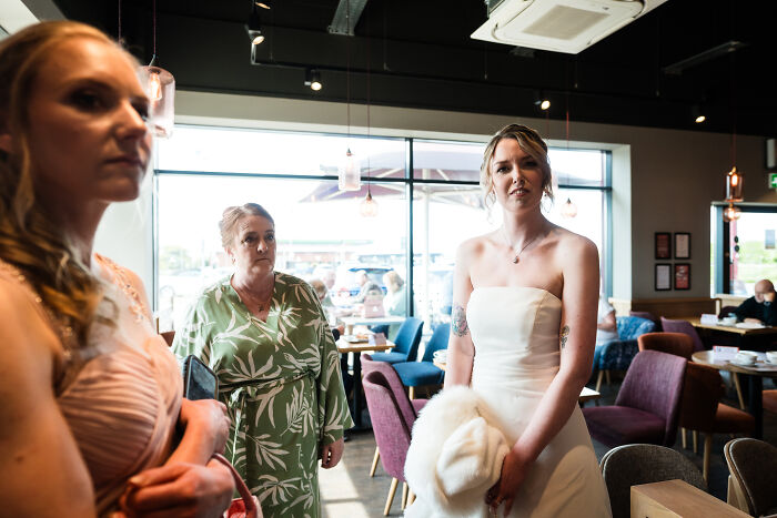 I Captured The Bride Visiting Costa Coffee On The Way To Her Wedding