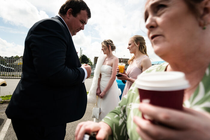 I Captured The Bride Visiting Costa Coffee On The Way To Her Wedding