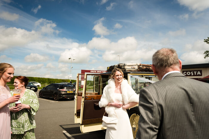 I Captured The Bride Visiting Costa Coffee On The Way To Her Wedding