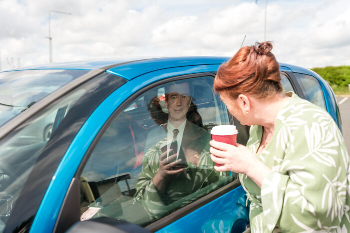 I Captured The Bride Visiting Costa Coffee On The Way To Her Wedding