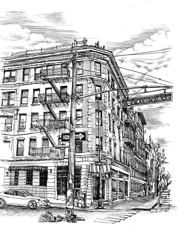 Ink Drawings Of NYC Cityscapes I Made This Year (14 Pics)