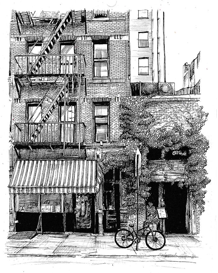 Ink Drawings Of NYC Cityscapes I Made This Year (14 Pics)