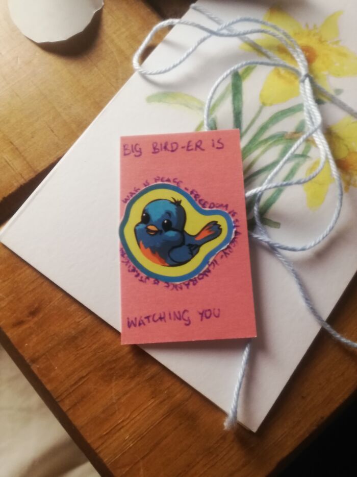 A Silly 1984 Bookmark I Made For My Friend