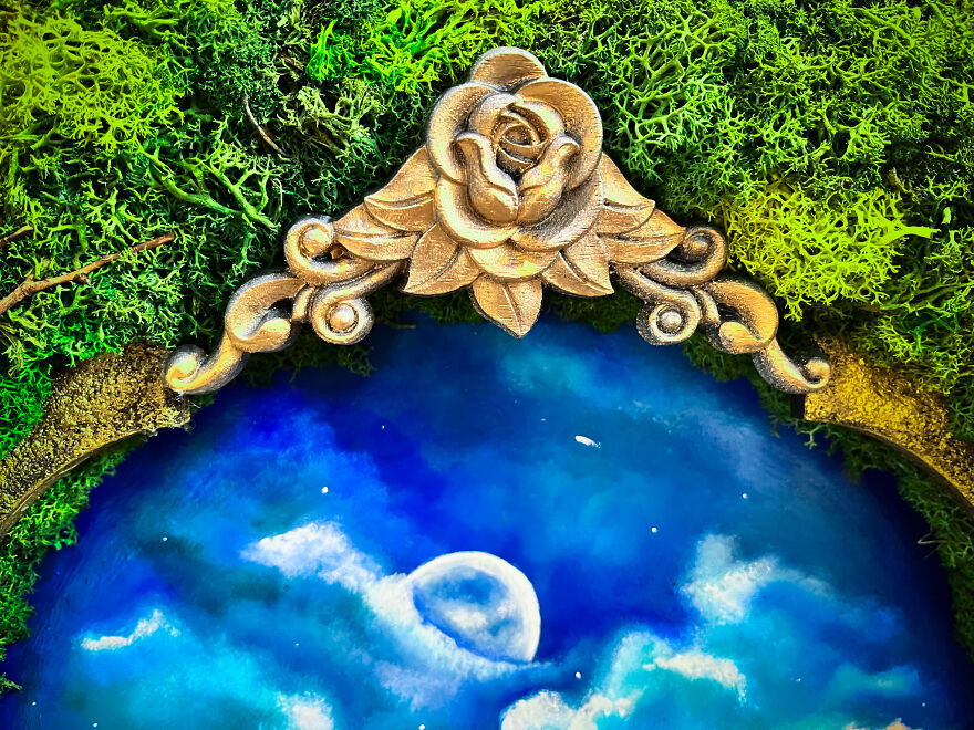 I Made A Mystic Jungle Forest Flowers Door Art: A Portal To Another World With Preserved Moss (11 Pics)