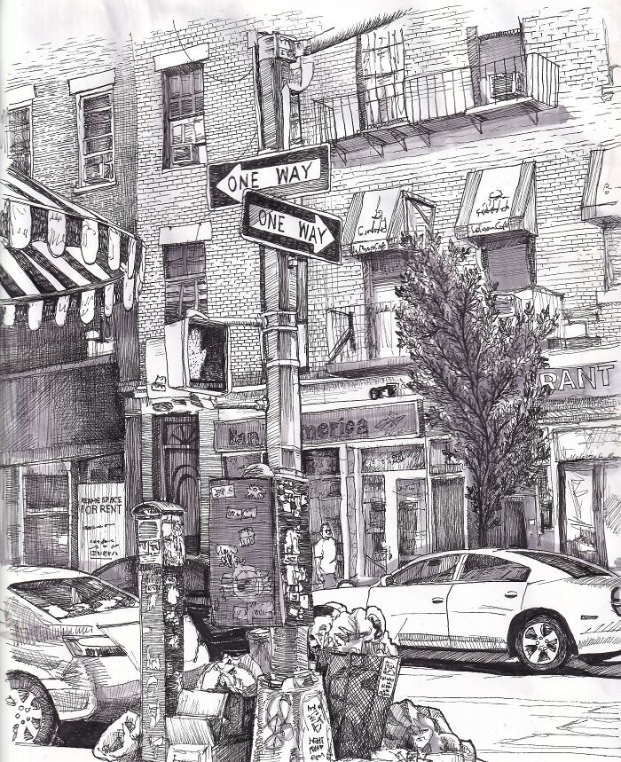 Ink Drawings Of NYC Cityscapes I Made This Year (14 Pics)