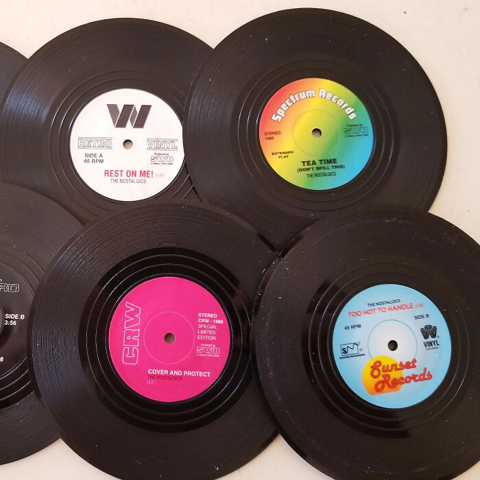 You Need To Give These Vinyl Record Disk Coasters A Spin