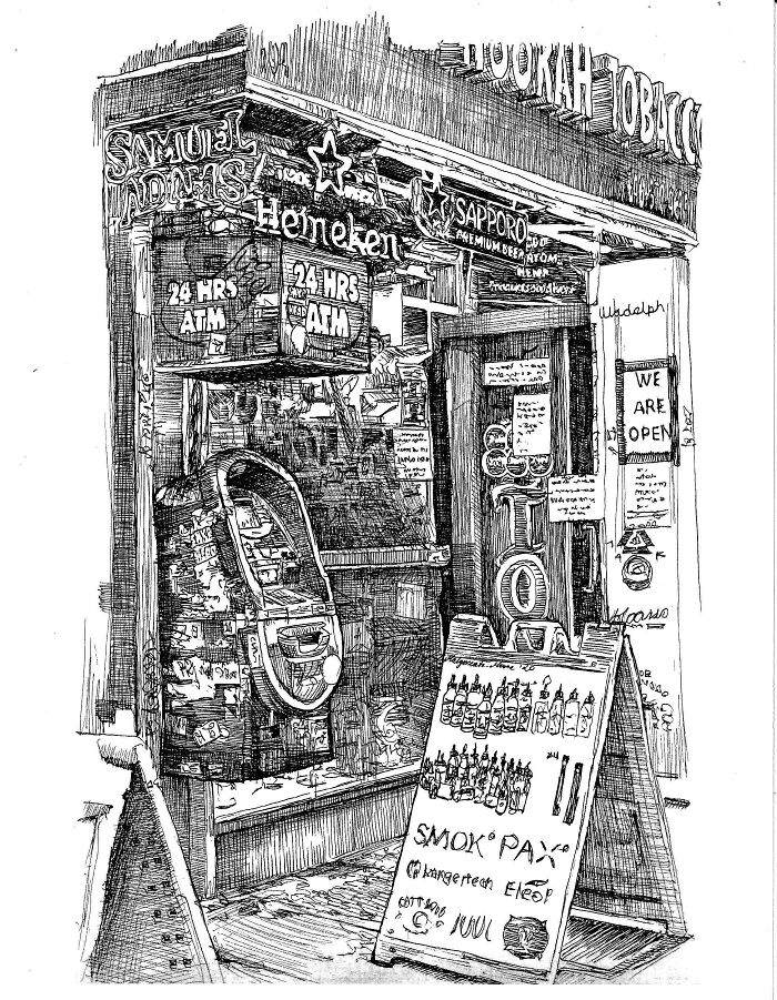 Ink Drawings Of NYC Cityscapes I Made This Year (14 Pics)