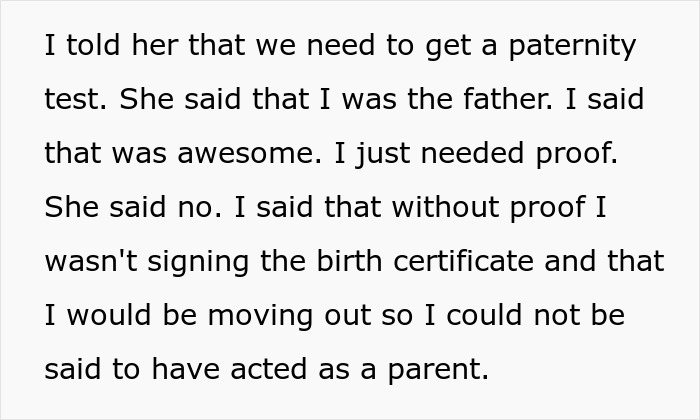 “[Am I The Jerk] For Insisting We Get A Paternity Test Before I Sign The Birth Certificate?”