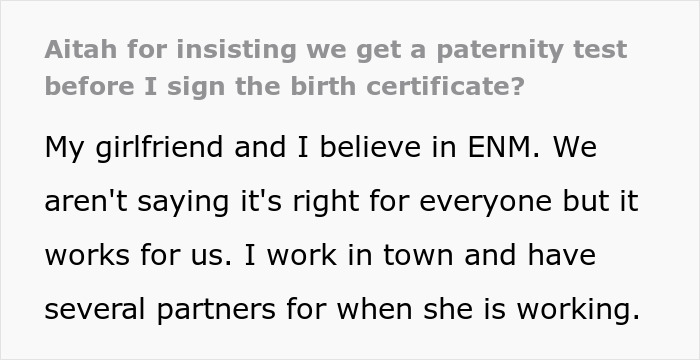 “[Am I The Jerk] For Insisting We Get A Paternity Test Before I Sign The Birth Certificate?”