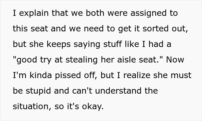 Woman Is Rude About Guy Being In Her Plane Seat, Gets Real Quiet After She's Asked To Move