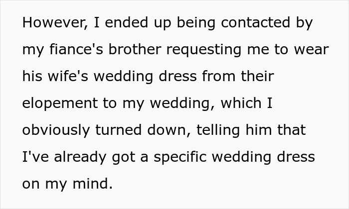 Bride Refuses To Wear BIL’s Wife’s Dress, Fears For Her Safety When He Becomes Unhinged