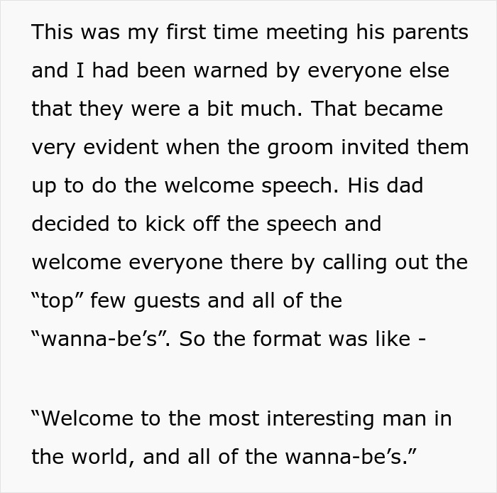 "All Of The Wannabes": Groom's Parents Deliver The Most Insulting Speech, Think It's Funny