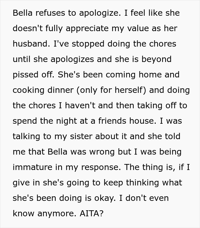 “House Husband” Feels Emasculated, Demands Wife Apologize Or He Won’t Do Any Housework