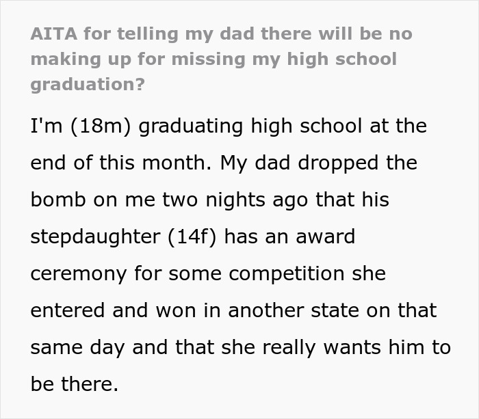 Dad Causes Irreparable Family Rift After Choosing His “Little Princess” Over Son’s Graduation