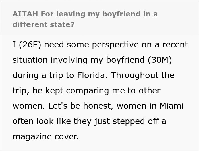 Guy Wants GF To Look Like Other Women, Is Left Single And Stranded In Another State