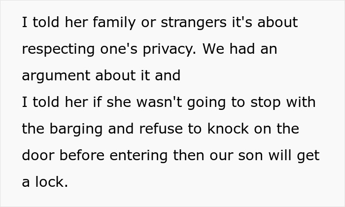 “[Am I The Jerk] For Telling My Wife ‘I Warned You’ When Our Son Got A Lock For His Room?”