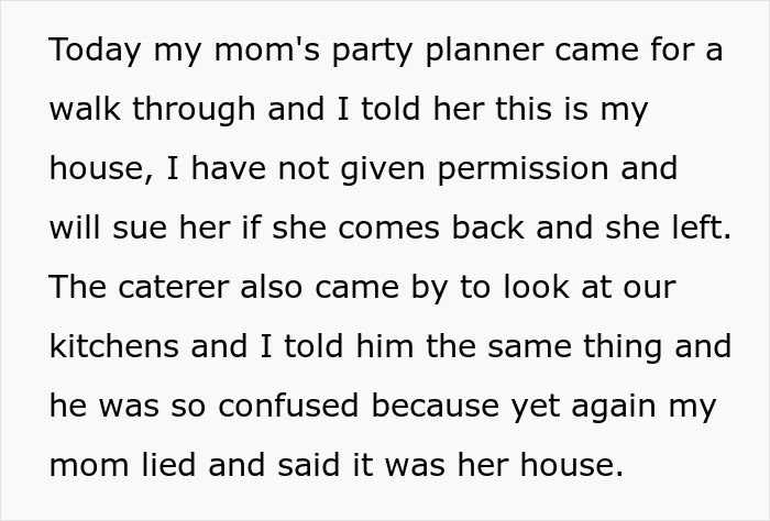 Woman Left Speechless After Entitled Mom Tried To Host A Party In Her House Without Permission