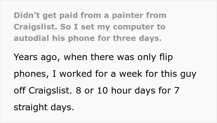 Person Works 7 Days For A Painter And Only Gets Paid $37, Refuses To Let It Go And Seeks Revenge