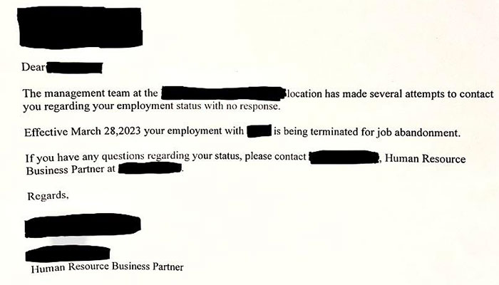 I Left A Bad Job In 2021 With A Resignation Letter. Last Week, They Sent Me This