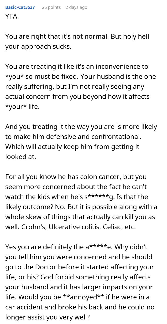 Woman Has To Constantly Accommodate For Husband’s Pooping Schedule, Forces Him To See A Doctor