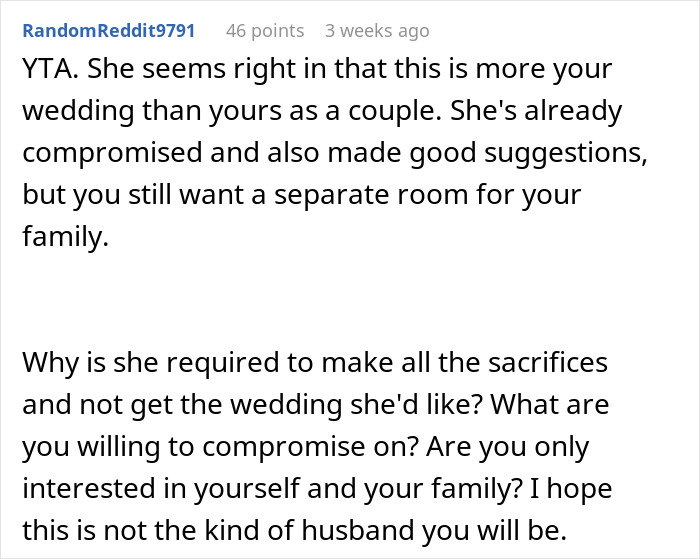 Guy Runs His Wedding ‘Compromise’ Past People Online, Gets Called Out