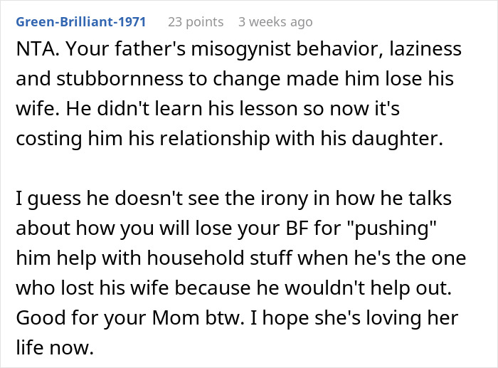 Woman Kicks Sexist Dad Out After He Keeps Schooling Her About Things That Ended His Marriage