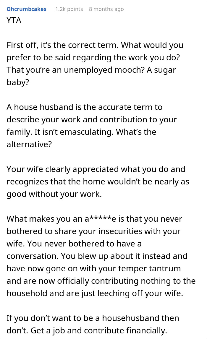 “House Husband” Feels Emasculated, Demands Wife Apologize Or He Won’t Do Any Housework