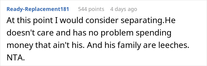 Sole Breadwinner Decides To Separate Finances After Husband Keeps Giving Their Money Away
