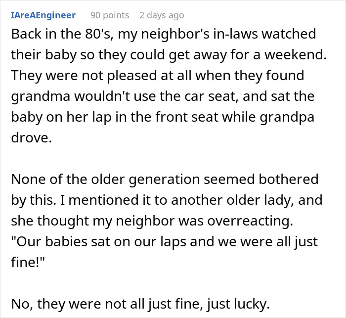 MIL Banned From Ever Driving Her Grandkids Again After Her Boomer Parenting Methods Get Exposed