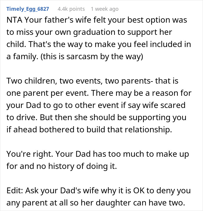 Dad Causes Irreparable Family Rift After Choosing His “Little Princess” Over Son’s Graduation