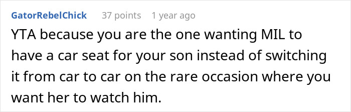 New Mom Complains About MIL Not Buying A Car Seat On Her Own Dime, Gets A Reality Check Online