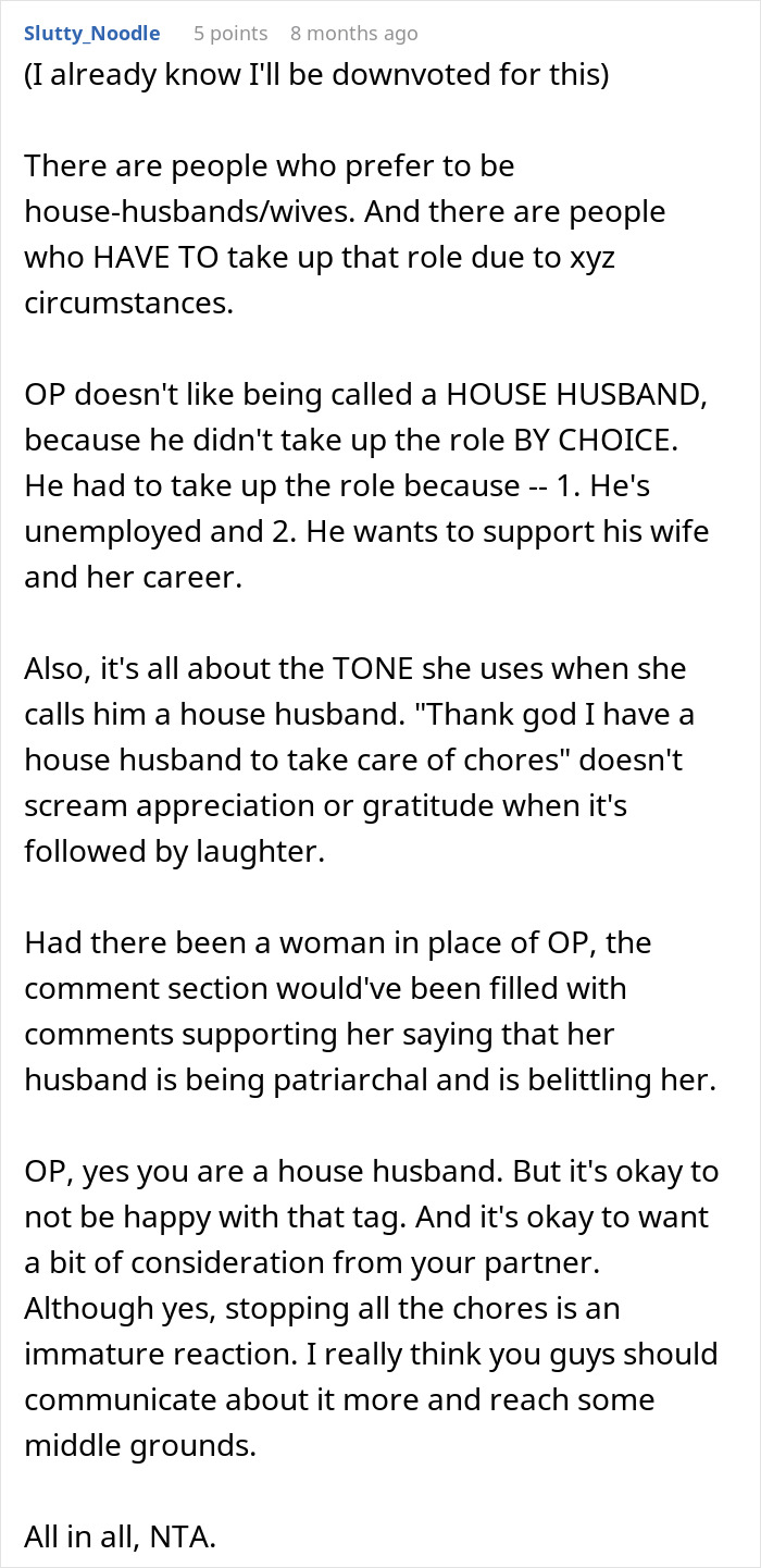 “House Husband” Feels Emasculated, Demands Wife Apologize Or He Won’t Do Any Housework