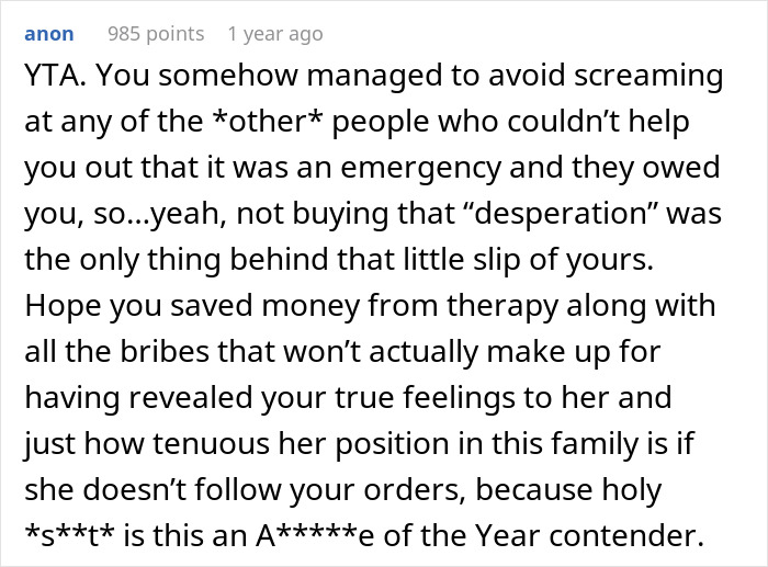 Teen Feels Like A Fake Daughter After Dad Blurts Out He Adopted Her To Babysit His Toddler