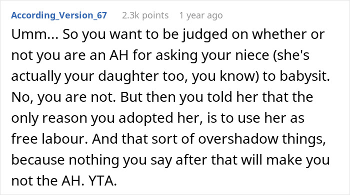 Teen Feels Like A Fake Daughter After Dad Blurts Out He Adopted Her To Babysit His Toddler