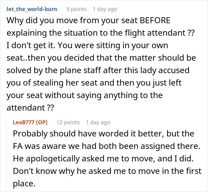 Woman Is Rude About Guy Being In Her Plane Seat, Gets Real Quiet After She's Asked To Move