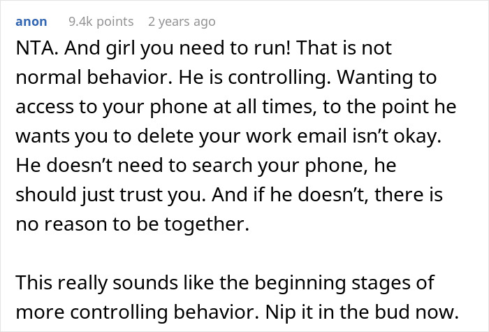 Woman Refuses To Risk Her Job So BF Can Check Her Phone At All Times As A ‘Trust Gesture’