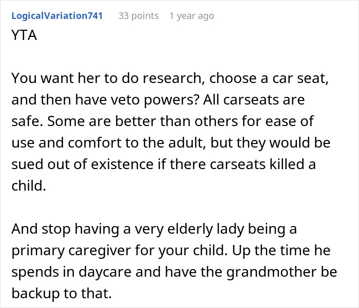 New Mom Complains About MIL Not Buying A Car Seat On Her Own Dime, Gets A Reality Check Online