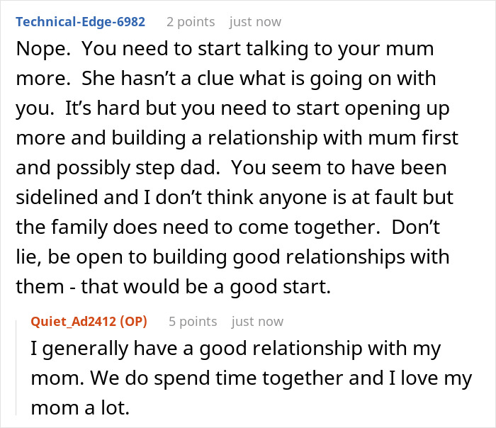 “[Am I The Jerk] For Refusing To Lie To Cover Up What My Mom Realized About Me?”