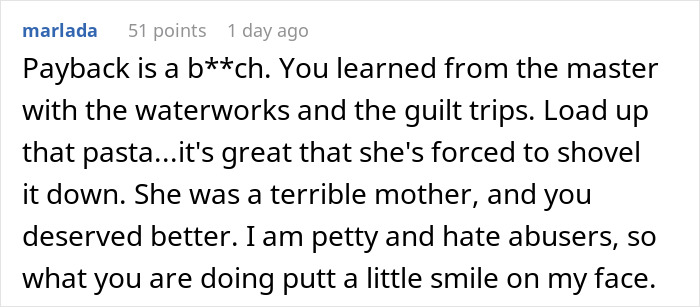 “No One But My Mother And I Know That Almost Every Meal I Make For Her Is Revenge”