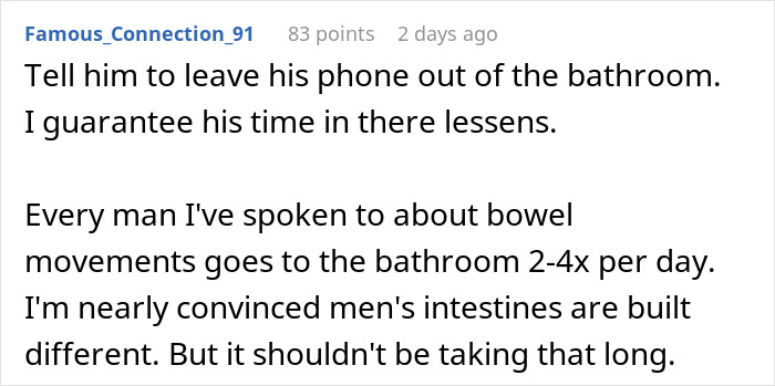 Woman Has To Constantly Accommodate For Husband’s Pooping Schedule, Forces Him To See A Doctor