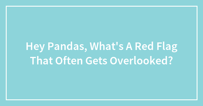 Hey Pandas, What’s A Red Flag That Often Gets Overlooked?