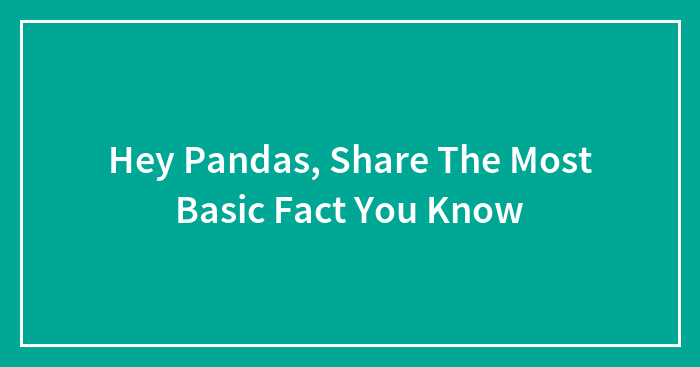 Hey Pandas, Share The Most Basic Fact You Know (Closed)