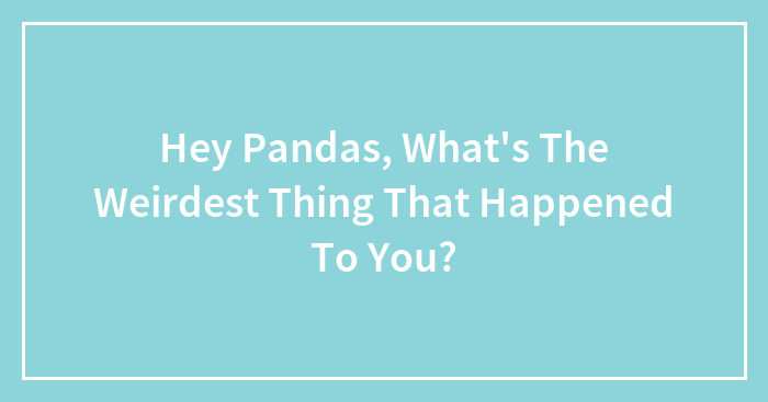 Hey Pandas, What’s The Weirdest Thing That Happened To You? (Closed)