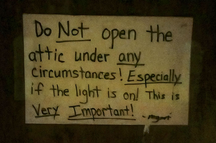 My Friend Found This Sign In A Cabin, Which Freaks Me Out