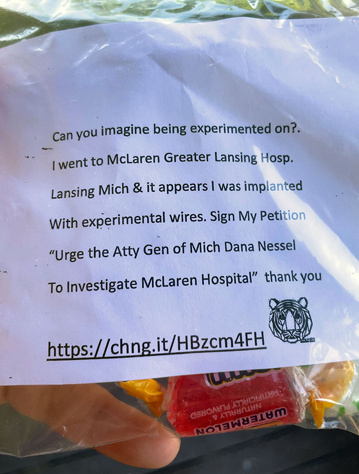 Neighbors And I Found This Note/Goodie Bag In Our Mailboxes