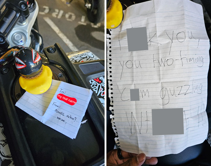 Someone Left A Note On My Bike When It Was Parked At University. Nobody Is Owning Up To It. I Have Never Two-Timed Anyone