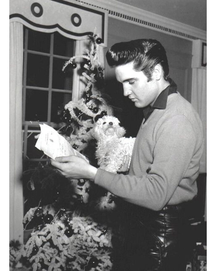 Elvis Presley And Duke The Poodle, December 20, 1957