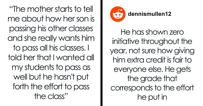 Mom Wants Her Slacking Kid's Grade Changed, Teacher Refuses, Hoping It Will Bring Him To His Senses 